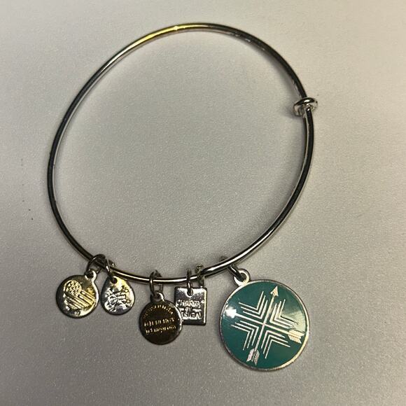 Alex and Ani Silver-Tone Bangle Bracelet Arrow of Friendship - Picture 1 of 5
